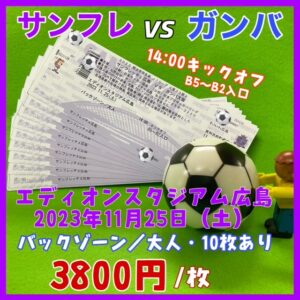⚽🥅サンフレッチェ広島 VS ガンバ大阪 ホーム最終戦のチケット